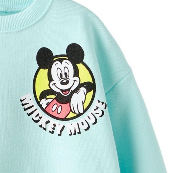 Zara Kids Mickey Mouse Sweatshirt - Mint Green - Picture 3 of 3